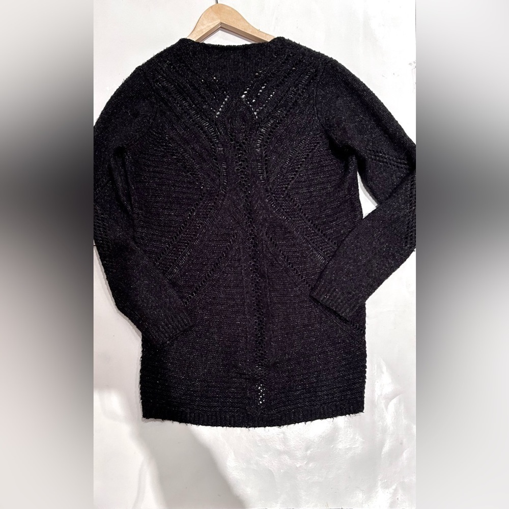 Line oversized sweater chunky knit dark grey size medium wool blend - Picture 5 of 12